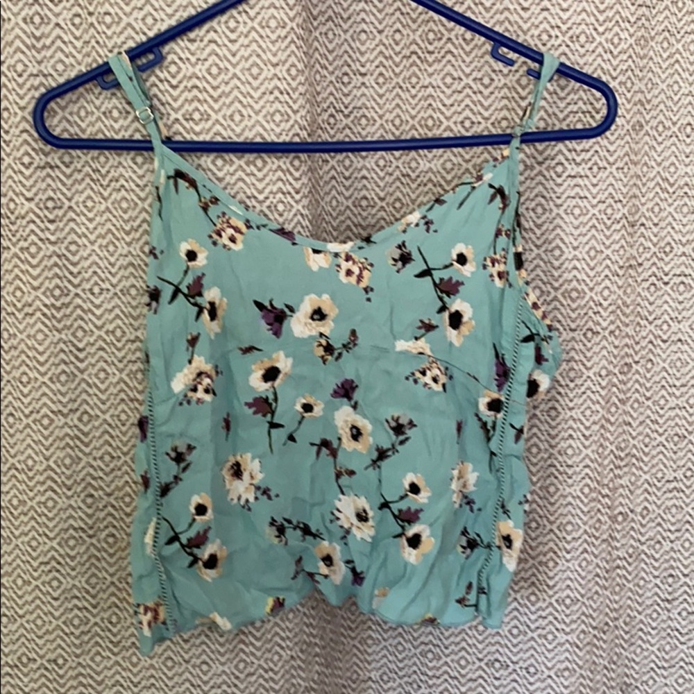 Cropped floral tank top